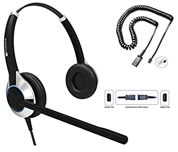 【中古】【輸入品・未使用】TruVoice HD-550 デラックスヘッドセット ノイズキャンセリングマイク&HDスピーカー付き - Mitel Nortel Avaya Digital Polycom VVX Shoretel Aa