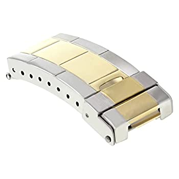 【中古】【輸入品・未使用】3フリップロックClasp for Rolex Oyster Watch Band Submariner GMTゴールドGP/SS 2トーン