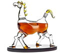 【中古】【輸入品・未使用】Animal Whiskey Decanter Horse On Wooden Display Tray - For Liquor S...