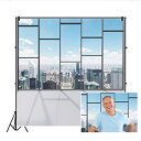 【中古】【輸入品・未使用】DASHAN 5 x 3フィート ポリエステル ズーム ミーティング オフィス 背景 ビデオ会議用 モダン ビジネス 窓 景観 写真 ...