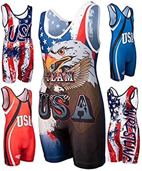 【中古】【輸入品 未使用】Wrestling Singlet by Koスポーツギア:チームUSA 楽しい 手頃な価格 ヘッドTurning