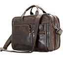 【中古】【輸入品・未使用】Berchirly メンズ 15インチ 拡張可能 レザー ラップトップ ショルダーバッグ ビジネス メッセンジャー ブリーフケース 旅...