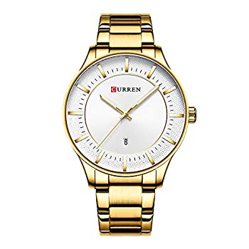 【中古】【輸入品・未使用】腕時計 メンズ ファッションウォッチ ラグジュアリー ステンレススチール バンド Reloj 腕時計 ビジネス時計 防水 Relogio Masculino ゴールドホ