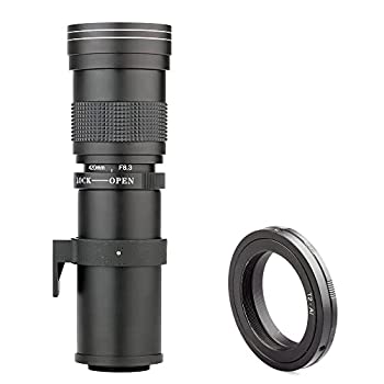 【中古】【輸入品・未使用】Lightdow 420-800mm f/8.3 マニュアルズーム望遠レンズ + Tマウント Nikon D5500 D3300 D3200 D5300 D3400 D7200 D750 D3500 D7500 D500 D600 D7