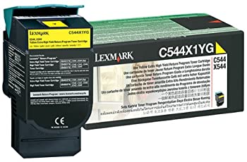 Lexmark C544X4YG OEM Toner - C544 C546 X544 X546 Series Extra High Yield Yellow Return Program Toner (4000 Yield) by Lexmark
