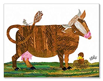 【中古】【輸入品 未使用】Oopsy Daisy Fine Art for Kids Eric Carle 039 s Cow and Friendsキャンバス壁アートby Eric Carle 18 x 14インチ