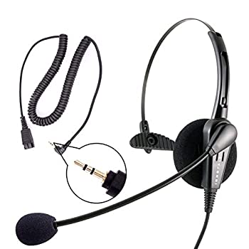 【中古】【輸入品・未使用】2.5 mm 電話ヘッドセット - クラシック ノイズキャンセル モノラル ヘッドセット + 2.5 mm ヘッドセット クイックディスコネクトプラグ Jabra QD