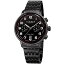 【中古】【輸入品・未使用】[アクリボス XXIV] Akribos XXIV 腕時計 Men's Black Dual Time Zone Sub dials with Black Case and Black Stainless Steel Bracelet Watch ク