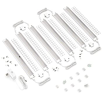 EShine ?ホワイト仕上げ6パネルLED下キャビネット照明、IRセンサー付き。手波Activated???明るい、強力、安定し???簡単にインストール、