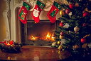 【中古】【輸入品・未使用】Yeele 7 x 5フィート クリスマス写真背景 - 写真背景 - 暖炉 ヒイラギの木 クリスマスストッキング キャンドル ガーランド 背景 写真撮影 パーテ