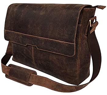 【中古】【輸入品 未使用】18 Inch Vintage Computer Leather Laptop Messenger Bags for Men Leather Briefcase Shoulder Bag Man Women Bag (vintage brown)