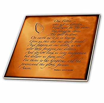 【中古】【輸入品・未使用】777images DesignsグラフィックデザインBible Verse???The Lords Prayer Matthew 6?9?13祈り手とVerseエンボス銅に???タイル 12-Inch-Gl