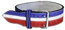 【中古】【輸入品・未使用】(XXX Large) - Ader Leather Power Weight Lifting Belt- 10cm Red/ White/ Blue