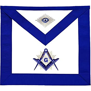 【中古】【輸入品・未使用】Masonic Master メイソンブルー ロッジエプロン 輝くG付き