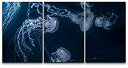 【中古】【輸入品・未使用】wall26 キャンバスウォールアート 3点 深い海のクラゲ モダンなホームアート 枠張り済み すぐに掛けられる 24インチx36イン...
