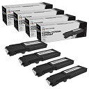 【中古】【輸入品・未使用】LD Products 互換トナーカートリッジ Dell 331-8429 W8D60用 超高収率 (ブラック、4個パック)