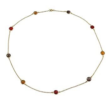 【中古】【輸入品・未使用】Novica multi-gemオニキス23?Kイエローゴールドメッキ。925シルバーネックレス、24.5?CM、' Fair Springtime '