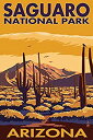 【中古】【輸入品・未使用】Saguaro National Park, Arizona (24x36 Giclee Gallery Print, Wall Decor Travel Poster) by Lantern Press