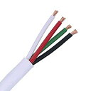 【中古】【輸入品・未使用】25?ft 16?AWG gaバルクの壁4芯スピーカーケーブルホワイトProグレードオーディオデジタルスピーカーStranded銅高ストランド数PVCジャケットUL