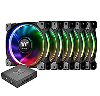 【中古】【輸入品 未使用】Thermaltake Riing Plus 12 RGB TT プレミアムエディション 120mm ソフトウェア 円形 12 制御可能なLEDリングケース/ラジエーターファン 5個パッ