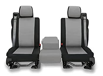 【中古】【輸入品・未使用】カーカバー 車用フロントシートカバー グレー&ブラックの側面 運転席と助手..