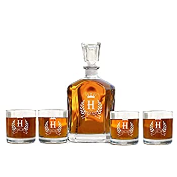 【中古】【輸入品・未使用】カスタマイズウイスキーデカンタセット - モノグラムデカンタ - デカンタと..