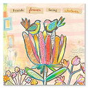 【中古】【輸入品・未使用】Oopsy Daisy Friends Forever ストレッチキャンバスウォールアート Lori Siebert作 18x18イン...