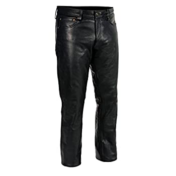 【中古】【輸入品・未使用】Milwaukee Leatherメンズ用高級レザーパンツ Size 34 ブラック LKM5790-BLK-34