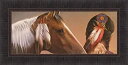 【中古】【輸入品・未使用】千と千尋ギフトby Jerry Gadamus 14?x 28?Horse Indian Native American Framedアートプリント壁飾り画像Signed and Numbered