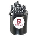 【中古】【輸入品 未使用】Drillco 400E Series 29 Piece High-Speed Steel Heavy-Duty Jobber Drill Bit Set, Black and Gold Oxide Finish, Round Shank, Spiral Flute,