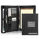 【中古】【輸入品・未使用】ハンドメイド 本革 パッドフォリオ ポートフォリオ 13.5インチ タブレット/ノートパソコン用 3リングバインダー ドキュメントオー...
