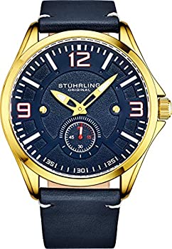 【中古】【輸入品・未使用】Stuhrling オリジナル メンズ レザーウォッチ - アビエーションウォッチ クイックセット 曜日 レザーバンド スチールリベット付き 699 メンズウ 【中古】【輸入品・未使用】Stuhrling オリジナル メンズ レザーウォッチ - アビエーションウォッチ クイックセット 曜日 レザーバンド スチールリベット付き 699 メンズウ