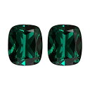 【中古】【輸入品・未使用】Mysticdrop 2.54-3.10 カラット 8x6 mm AAA クッションカット 人工エメラルド (2個) ルースジェムストーン