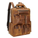【中古】【輸入品・未使用】Polare メンズ 手作りレザービンテージ ノートパソコンバックパック/ショルダーバッグ/旅行バッグ Lサイズ
