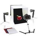 【中古】【輸入品・未使用】Pyle 24インチ x 24インチ ポータブル卓上写真スタジオフォト照明キット - ライトボックス/テント、ランプライト2個、カメラ...