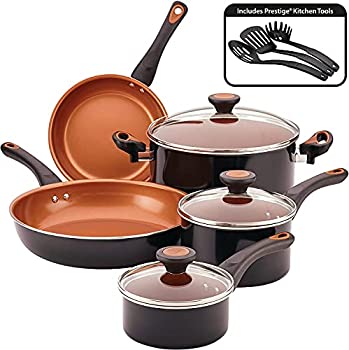 【中古】【輸入品・未使用】Farberware Glide 食器洗い機対応 ノンスティック調理器具鍋とフライパンセット 11点 ブラック skymarketplus-11303115 スカイマーケットプラス パッケージ画像