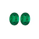 【中古】【輸入品・未使用】Mysticdrop 2.06-3.80 Cts 9x7 mm AAA オーバルロシア人工エメラルド (2個) ルースジェムストーン