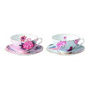【中古】【輸入品・未使用】Wedgwood Cuckoo Tea Story Teacup and Saucer, Pink/Blue, Set of 2 by...