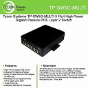 yÁzyAiEgpzTycon Systems TP-SW5G-MULTI 5 Port High Power Gigabit Passive POE Layer 2 Switch - 12-56V