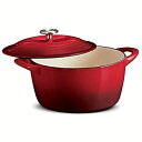 【中古】【輸入品・未使用】TRAMONTINA 6.5 Qt ROUND Dutch Oven OMBRE RED Enameled Cast Iron by ...