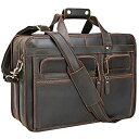 【中古】【輸入品・未使用】Polare モダンメッセンジャーバッグ レトロ調 メンズ ノートパソコン用ブリーフケース フルグレインレザー 15.6インチのノート...