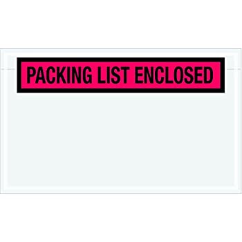 【中古】【輸入品・未使用】Aviditi PL461 Poly Envelope, Legend PACKING LIST ENCLOSED, 4-1/2 Length x 7-1/2 Width, 2 mil Thick, Red/Black on White (Case of 1000) b