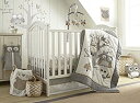 【中古】【輸入品・未使用】Levtex Baby Night Owl 5 Piece Crib Bedding Set, Quilt, 100% Cotton Crib Fitted Sheet, 3-tiered Dust Ruffle, Diaper Stacker and Large Wa