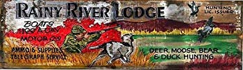 【中古】【輸入品・未使用】Red Horse Signs???ビンテージHunting Signs???Rainy川ロッジ素朴なSign (..