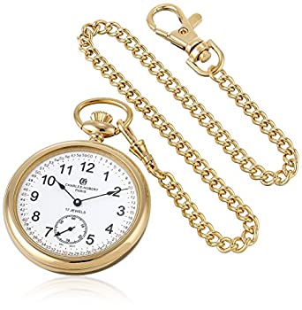 楽天スカイマーケットプラス【中古】【輸入品・未使用】Charles-Hubert- Paris Stainless Steel Gold-Plated Mechanical Open Face Pocket Watch #3756-GRR