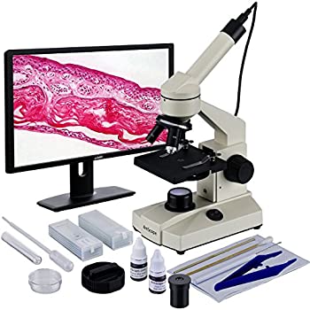 【中古】【輸入品・未使用】AmScope LED照明+カメラ+スライドの準備キット40X-1000X学生生物分野顕微鏡