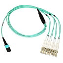 【中古】【輸入品・未使用】AXIOM MPO FEMALE TO 4 LC MULTIMODE OM4 50/125 FIBER OPTIC BREAKOUT CABLE - 5M(2)