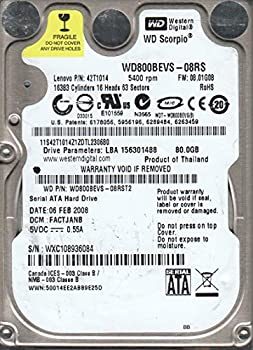 【中古】【輸入品・未使用】wd800bevs-08rst2、DCM factjanb、Western Digital 80?GB SATA 2.5ハードドライブ