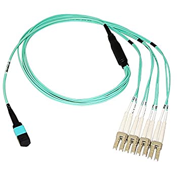 楽天スカイマーケットプラス【中古】【輸入品・未使用】Axiom - Network cable - MTP/MPO multi-mode （F） to LC multi-mode （M） - 23 ft - fiber optic - 50 / 125 micron - OM3 - riser - aqua