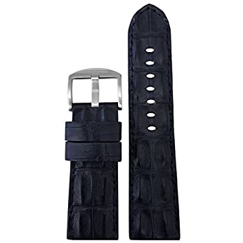 šۡ͢ʡ̤ѡ۽Hornback Alligator Watch Band with Stitching by Panatime 26mm XL Navy/Match